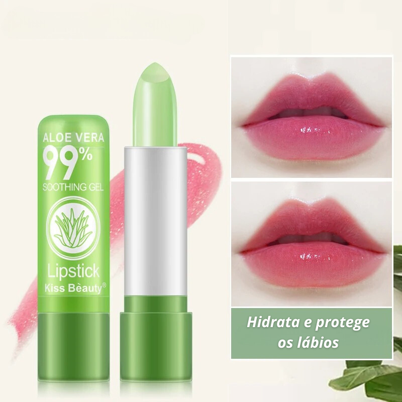 (KIT 3 BATONS + BRINDE EXCLUSIVO) Batom One Hidratante de Aloe Vera Antienvelhecimento Labial de Longa Duração